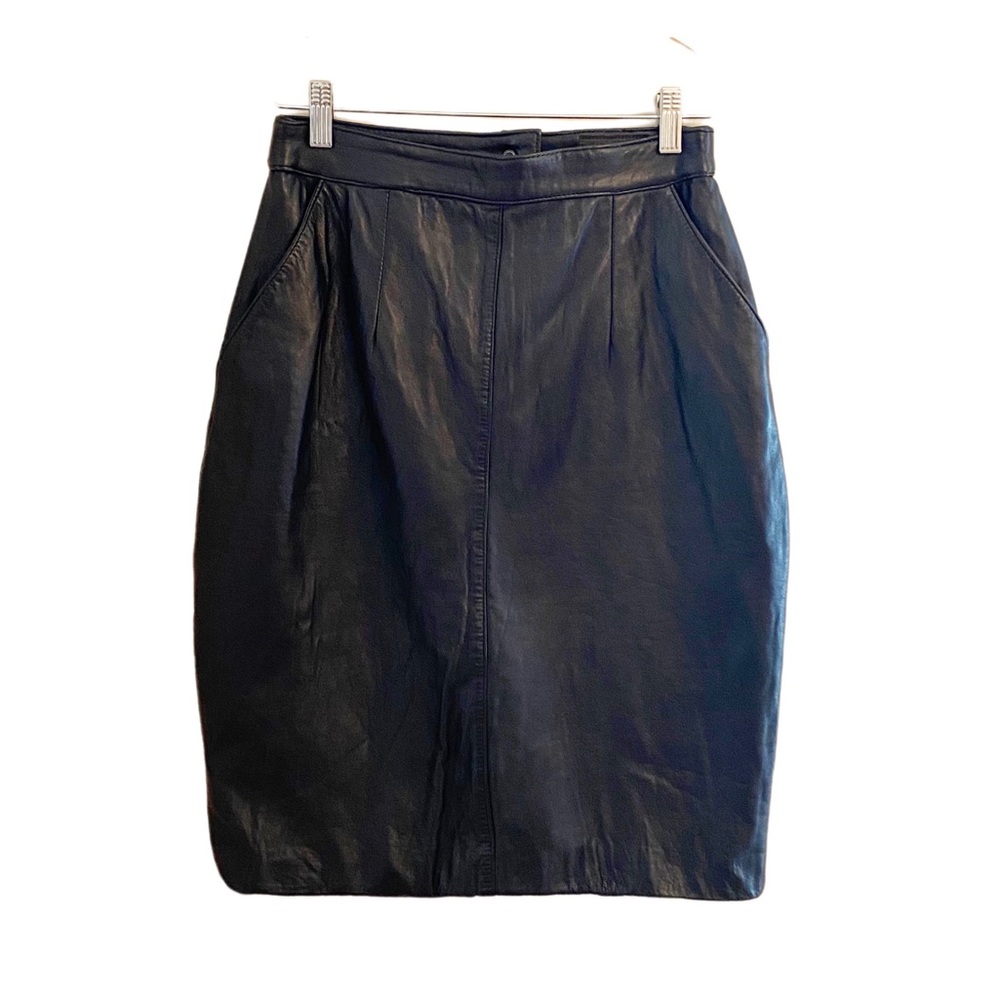 VINTAGE - LEATHER PENCIL SKIRT
